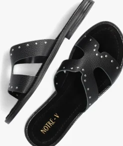 zwarte notre-v slippers 22743