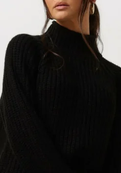 zwarte notre-v trui heavy knit top