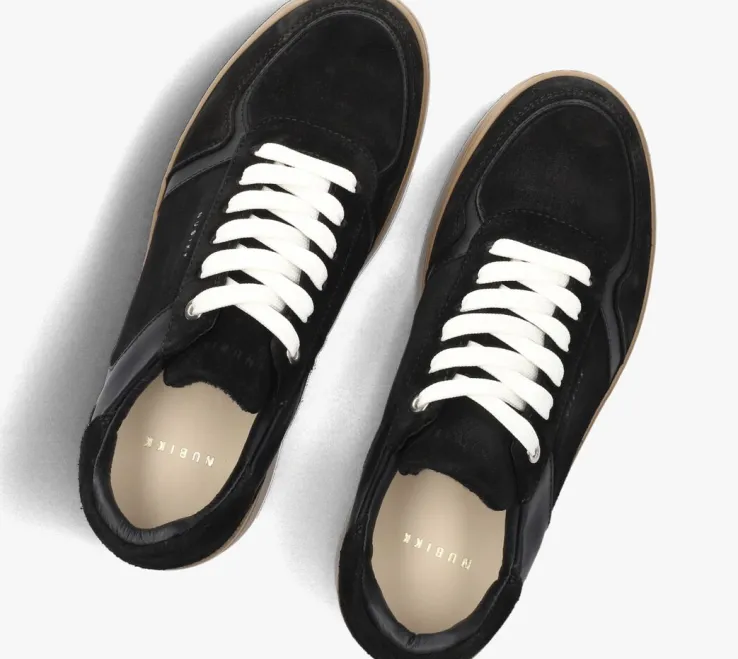 zwarte nubikk lage sneakers bayou platform
