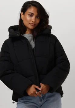 zwarte object gewatteerde jas objzhanna new short jacket