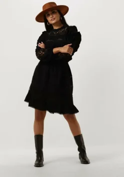 zwarte object mini jurk objarienne new l/s dress e div