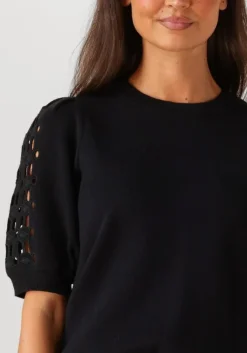 zwarte object trui objyuki s/s re knit pullover 140