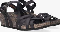 zwarte panama jack sandalen met hak vera