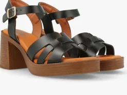 zwarte red-rag sandalen met hak 79720