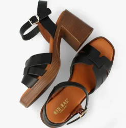 zwarte red-rag sandalen met hak 79720
