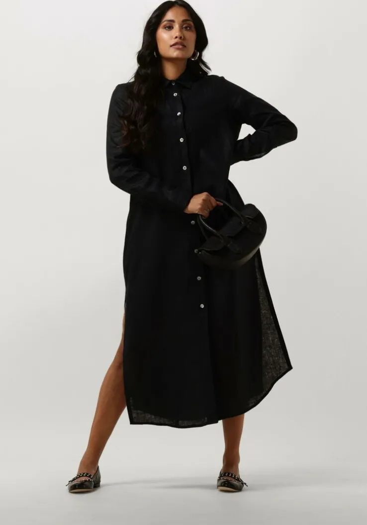zwarte resort finest maxi jurk shirt dress