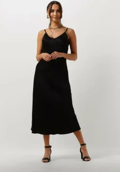 zwarte resort finest midi jurk slip dress