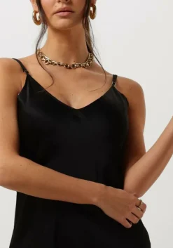 zwarte resort finest midi jurk slip dress