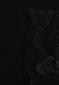 zwarte rosemunde top beatha silk t-shirt w/ lace