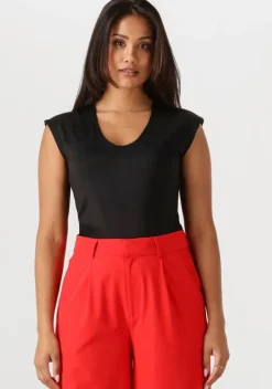 zwarte rosemunde t-shirt billie capsleeve v-neck