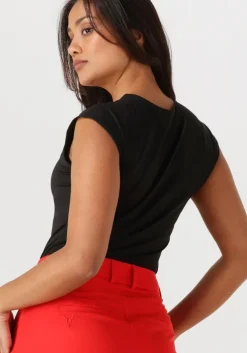 zwarte rosemunde t-shirt billie capsleeve v-neck