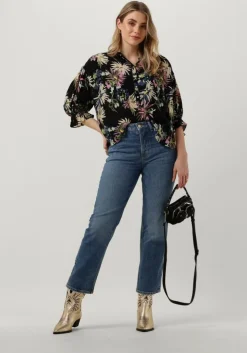 zwarte scotch & soda blouses elbow sleeve easy popover