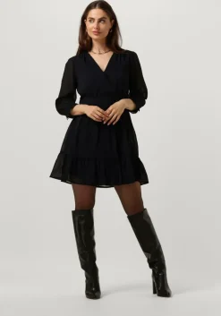 zwarte scotch & soda mini jurk wrap mini dress