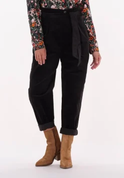zwarte scotch & soda pantalon daisy - high rise straight leg paperbag trousers