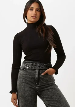 zwarte scotch & soda trui ribbed mock neck pullover