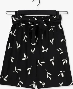 zwarte selected femme broeken slfilva hw wide shorts