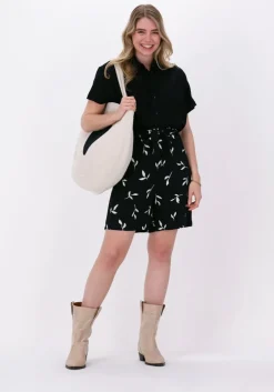 zwarte selected femme broeken slfilva hw wide shorts