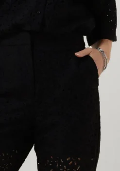 zwarte selected femme flared broek slfkarola hw flared lace pant