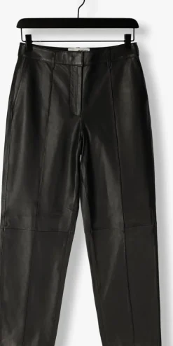 zwarte selected femme lange broeken slfannemai mw leather pant