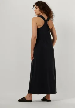 zwarte selected femme maxi jurk slfroberta sl knot ankle dress