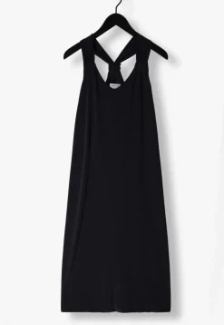 zwarte selected femme maxi jurk slfroberta sl knot ankle dress