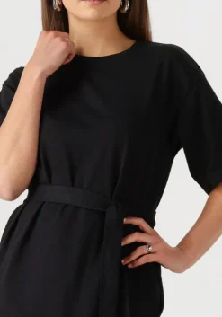 zwarte selected femme maxi jurk slfessential ss pocket ankle dress