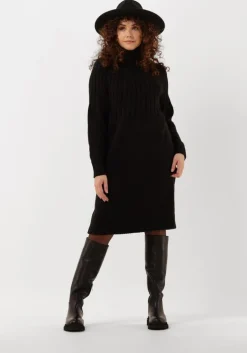 zwarte selected femme midi jurk nima ls knit dress camp