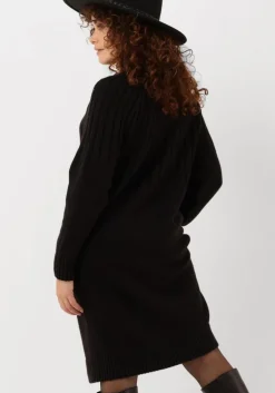zwarte selected femme midi jurk nima ls knit dress camp