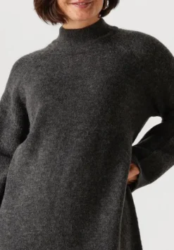 zwarte selected femme mini jurk slflulu ls high neck knit dress