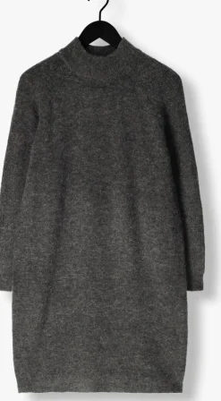 zwarte selected femme mini jurk slflulu ls high neck knit dress