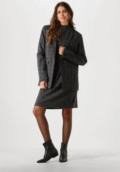 zwarte selected femme mini jurk slflulu ls high neck knit dress