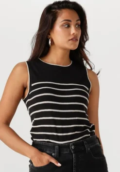 zwarte selected femme top slfesther sl contrast knit top