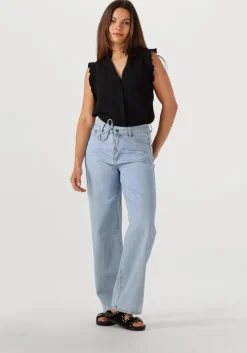 zwarte selected femme top slfviva sl ruffle top