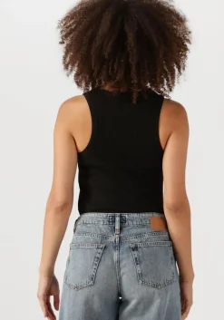 zwarte selected femme top slfanna o-neck tank top