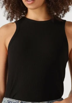 zwarte selected femme top slfanna o-neck tank top