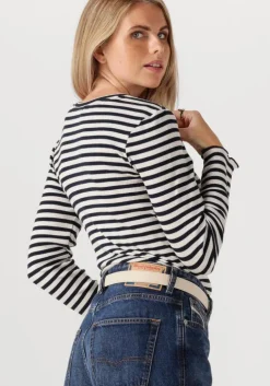 zwarte selected femme tops & t-shirts slfanna ls crew neck tee str