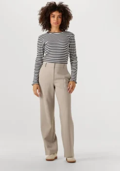 zwarte selected femme tops & t-shirts slfanna ls crew neck tee str