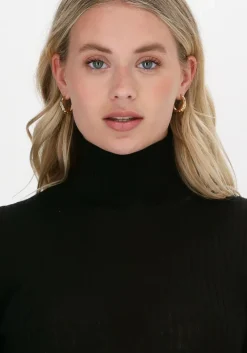 zwarte selected femme trui slfcostina ls knit rib rollnec