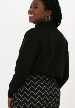 zwarte selected femme trui slfcali ls knit crop b