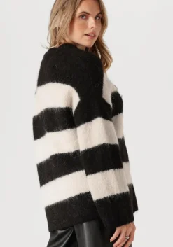 zwarte selected femme trui slfgabella ls knit o-neck camp