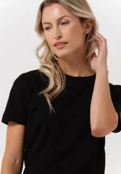 zwarte selected femme t-shirt slfmyessential ss o-neck tee