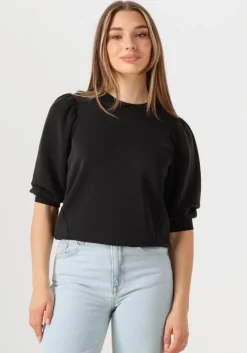 zwarte selected femme t-shirt slftenny 3/4 sweat top