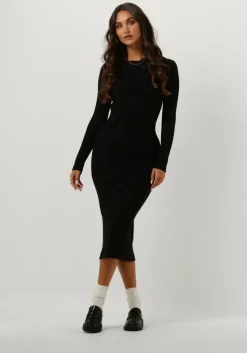 zwarte silvian heach midi jurk vestito med/m.dress