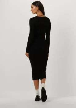 zwarte silvian heach midi jurk vestito med/m.dress