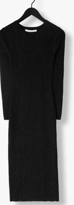 zwarte silvian heach midi jurk vestito med/m.dress