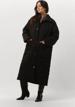 zwarte stand studio gewatteerde jas sage coat