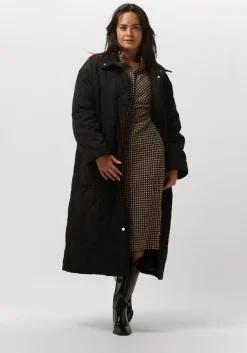 zwarte stand studio gewatteerde jas sage coat