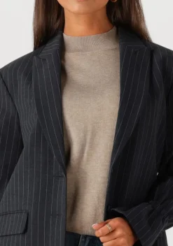 zwarte summum blazer blazer boyfriend pinstripe