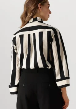 zwarte summum blouses blouse bow stripe printed