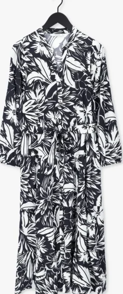zwarte summum maxi jurk dress two tone flower